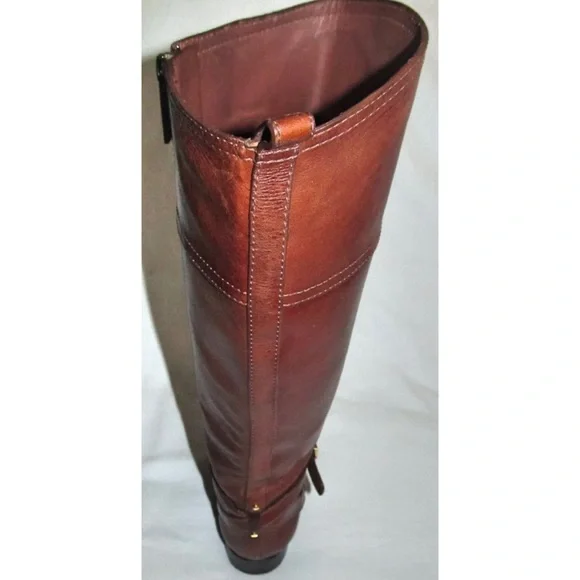 Tory Burch Brita Brown Leather Knee High Tall Riding Boots Womens Size 7 - Picture 5 of 11